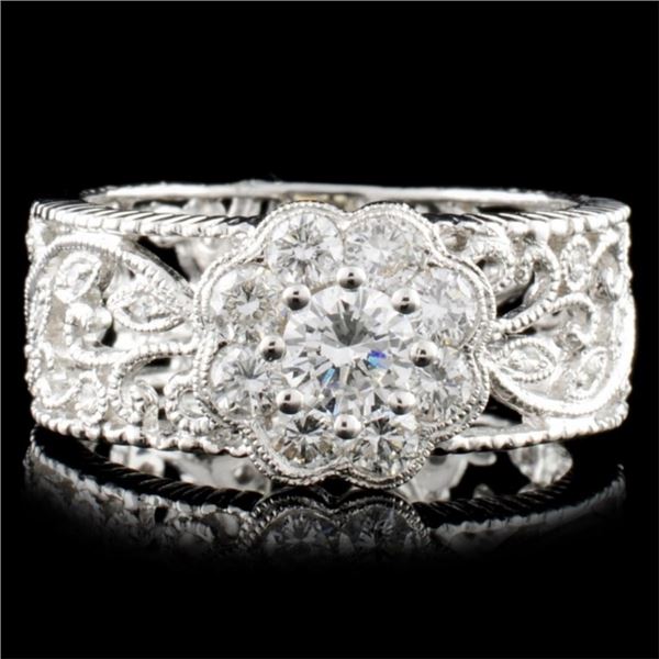 18K Gold 0.92ctw Diamond Ring