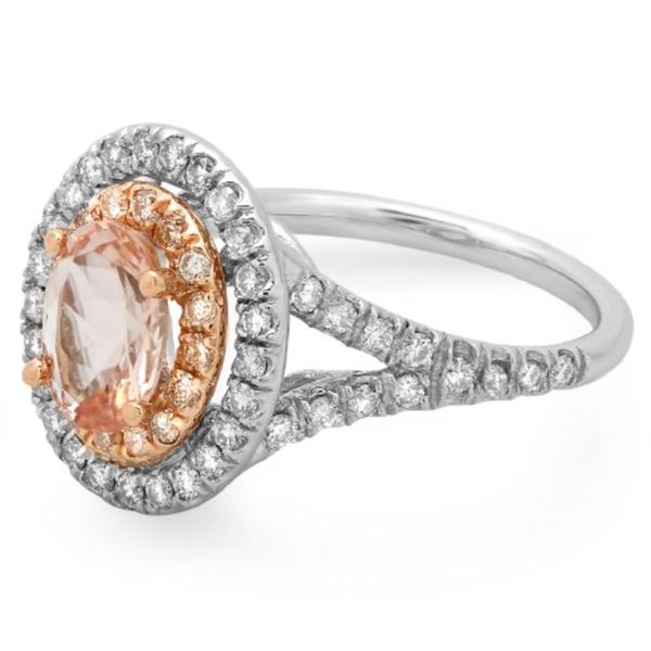 1.50ct Morganite & 0.75ct Diamond Ring, 14K Gold