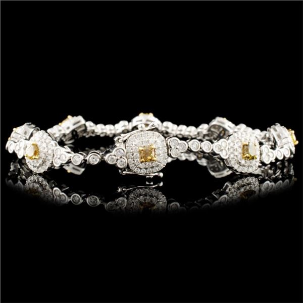 18K Bracelet with 3.81ctw of Fancy Diamonds