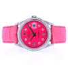 Image 1 : 36MM Hot Pink Diamond Rolex DateJust Watch