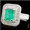 Image 1 : 1.69ct Emerald & 1.35ctw Diamond 18K Gold Ring