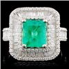 Image 2 : 1.69ct Emerald & 1.35ctw Diamond 18K Gold Ring