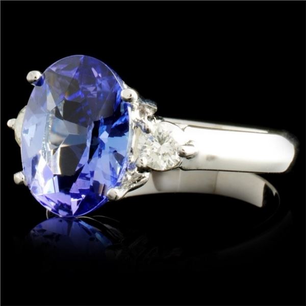 14K Gold Ring Tanzanite & Diam 3.07ct & 0.30ctw