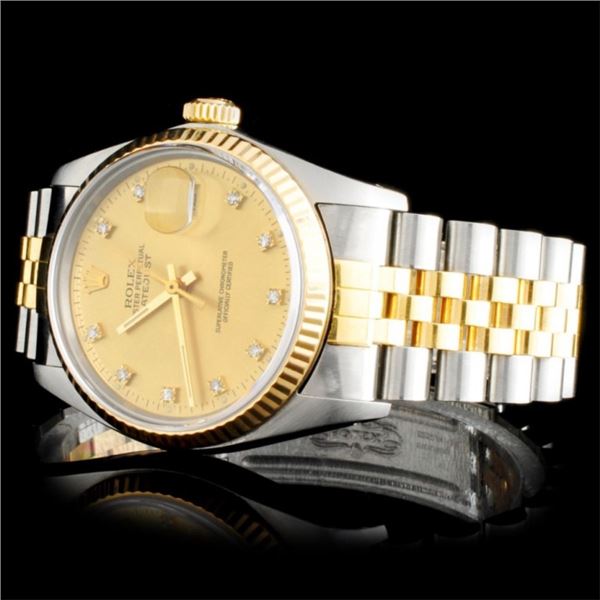 Diamond Rolex DateJust in Two-Tone Watch