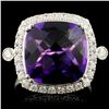 Image 2 : 5.57ct Amethyst & 0.50ctw Diam Ring in 14K Gold