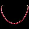 Image 3 : 54.00ct Ruby & 1.35ct Diamond Necklace, 14k Gold