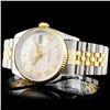 Image 1 : 36mm Rolex DateJust Ivory Pyramid Dial YG/SS Watch