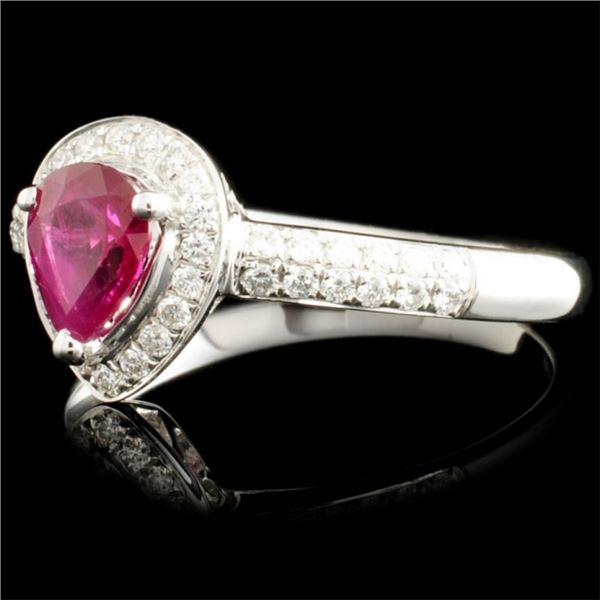 0.70ct Ruby & 0.25ctw Diamond Ring in 18K Gold