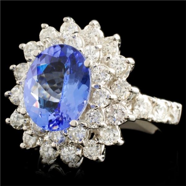 2.51ct Tanzanite & 1.64ctw Diamond 14K Gold Ring