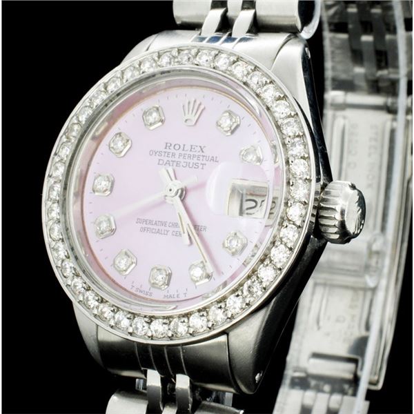 Diamond Ladies Rolex DateJust watch SS