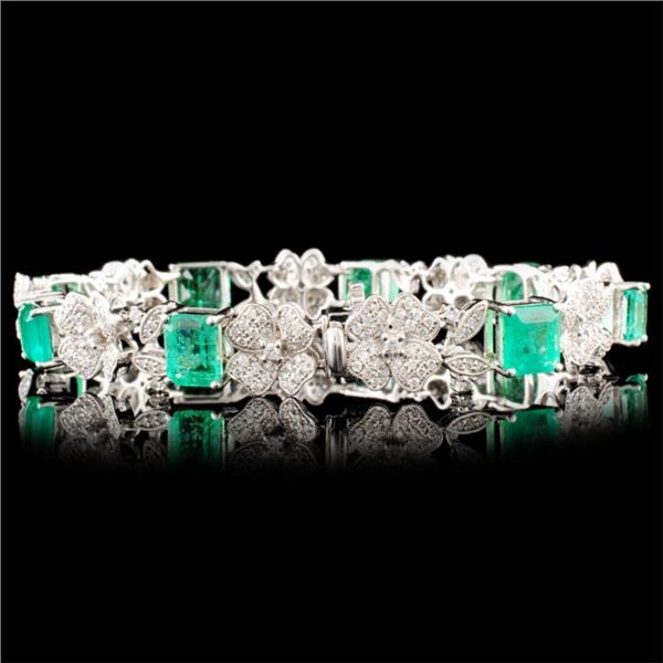 18K Gold Bracelet: 11.92ct Emerald, 2.04ctw Diam