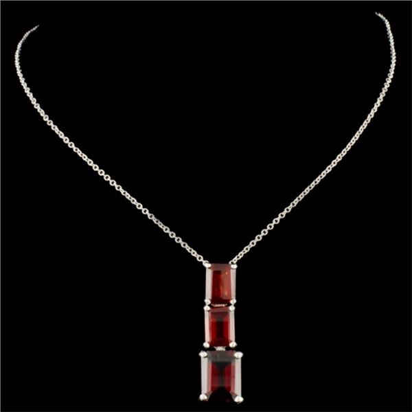 Garnet Pendant in 14K Gold, 4.65ctw