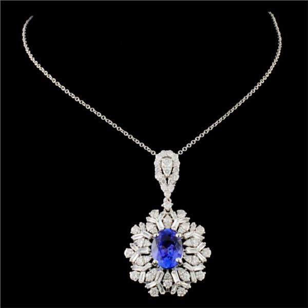 2.31ct Tanzanite & 1.87ctw Diam Pendant in 18K Gol