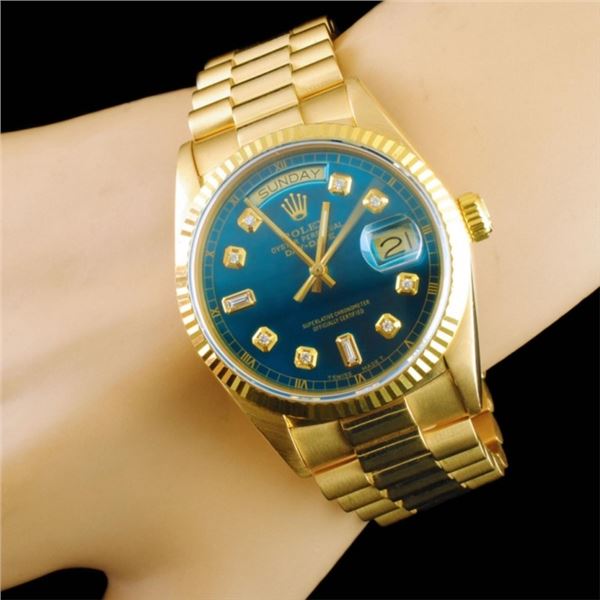 36mm Rolex Day-Date w/ 18K YG & Diamonds