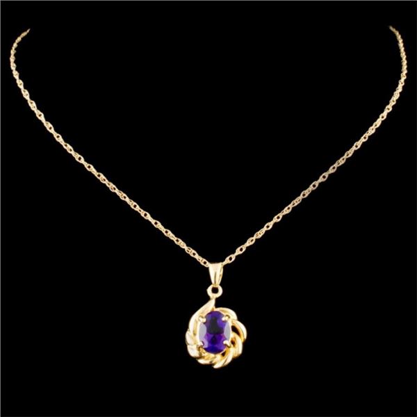 1.23ct Amethyst Pendant, 14K Gold