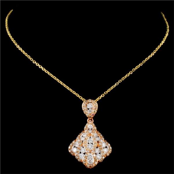 1.17ctw Fancy Diamond Pendant in 14K Gold