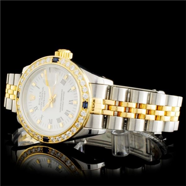 Diamond Rolex DateJust Two-Tone Watch YG/SS