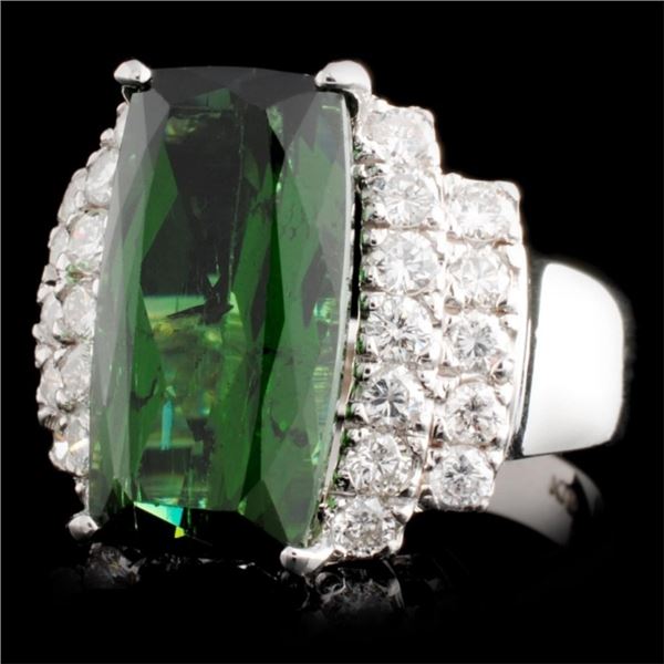 8.57ct Tourmaline & 0.99ctw Diam Ring in 14K Gold