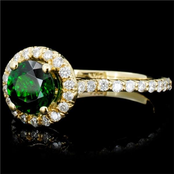 14K Gold Ring w/ 3ct Tourmaline & 0.75ctw Diam