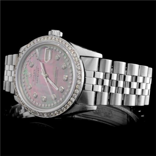 36mm Diamond Rolex SS DateJust Watch