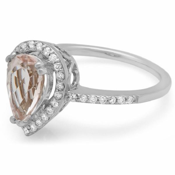 1.50ct Morganite & 0.25ct Diam Ring in 14K Gold