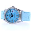 Image 3 : 36MM Light Blue Diamond Rolex DateJust Watch