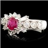 Image 1 : 0.73ct Ruby & 0.71ctw Diamond Ring in 18K Gold