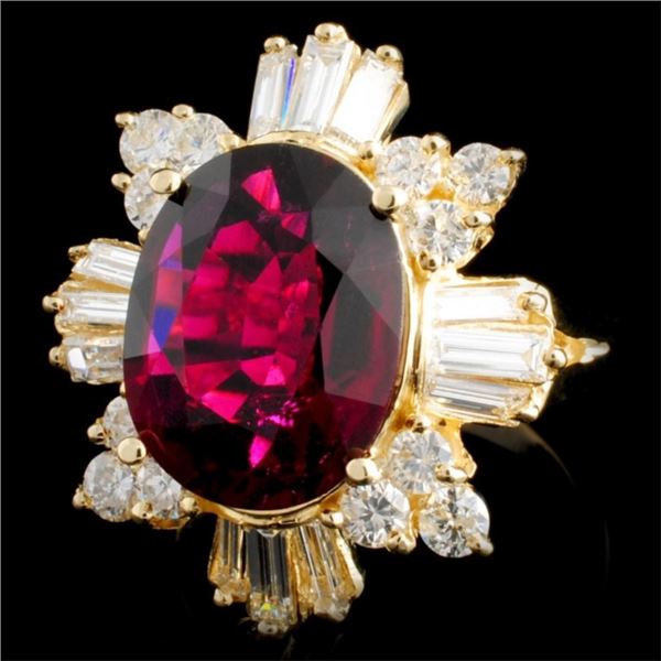 5.76ct Tourmaline & 1.81ctw Diam Ring in 14K Gold