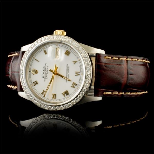 36MM Rolex Datejust Watch 1.35ct Diamonds, YG/SS