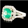 Image 1 : 2.14ct Emerald & 1.25ctw Diamond Ring in 18K Gold