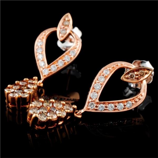 0.67ctw Fancy Color Diam Earrings in Rose Gold