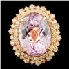 Image 3 : Kunzite & Diamond Ring in 14K Gold