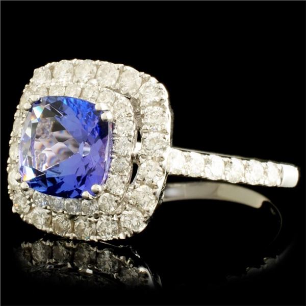 2ct Tanzanite & 1ctw Diamond 18K Gold Ring