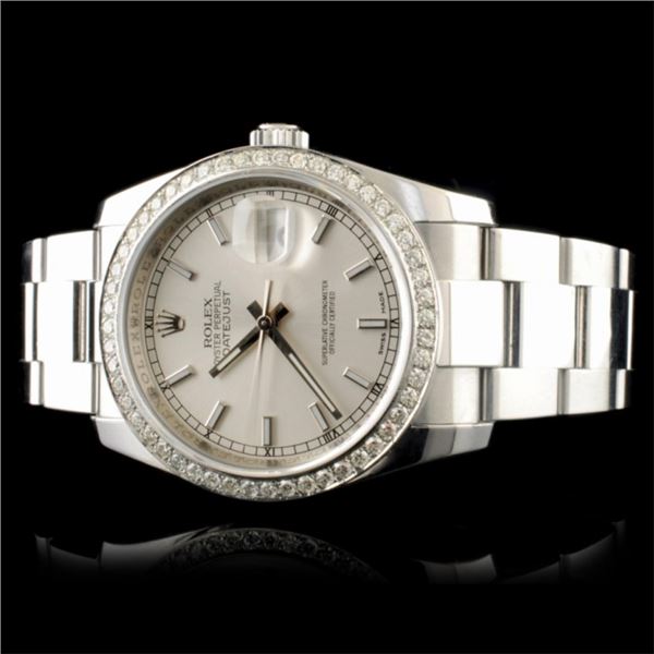 36MM Rolex DateJust 116200 Watch 1.35ct Diamond