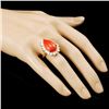 Image 3 : 5.96ct Coral & 1.84ctw Diamond Ring in 14K Gold