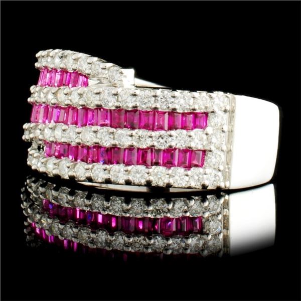 1.38ctw Ruby & 0.94ctw Diam Ring in 18K Gold