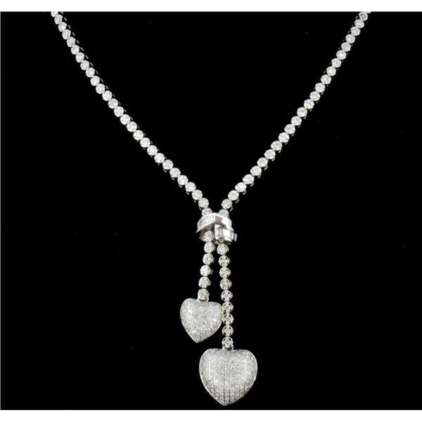 2.82ct Diamond Lariat Style Necklace, 14K WG