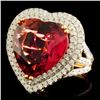 Image 1 : 16.47ct Rubellite & 1.76ctw Diam Ring in 18K Gold