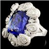 Image 1 : 17.56ct Tanzanite & 3.50ctw Diam Ring in 18K Gold