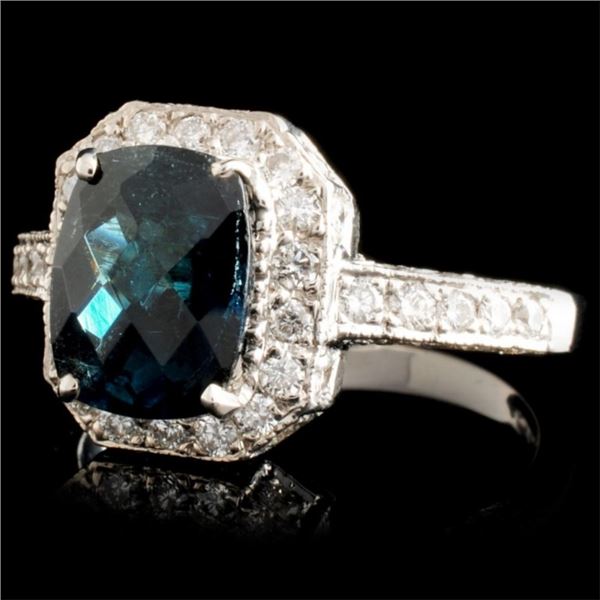 2.50ct Tourmaline & 0.80ctw Diam Ring in 18K Gold