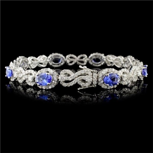 5.52ct Tanzanite & 4.38ct Diam Bracelet in 18K WG