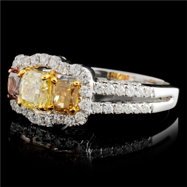 Fancy Colored Diamond Ring in White Gold, 1.70ctw