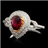 Image 2 : 0.99ct Ruby & 0.45ct Diamond Ring, 18K White Gold