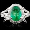 Image 2 : 2.25ct Emerald & 1.17ctw Diam Ring in 18K WG