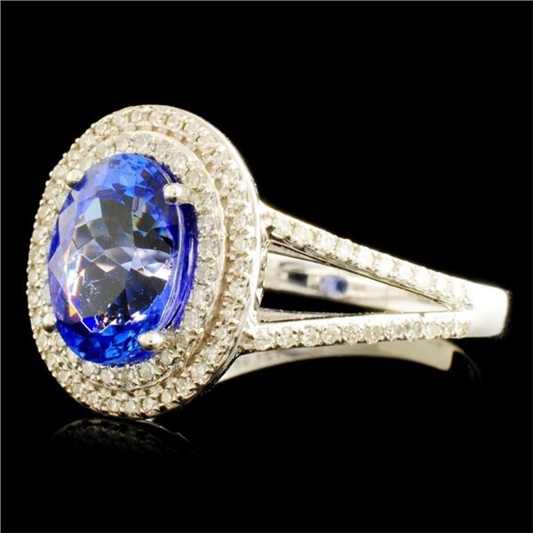 1.95ct Tanz & 0.48ctw Diam Ring in 14K Gold