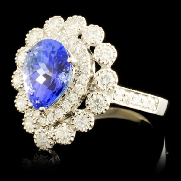 1.95ct Tanzanite & 0.87ctw Diam Ring in 18K Gold