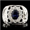 Image 3 : 2ct Sapphire & 0.9ctw Diamond 14K Gold Ring