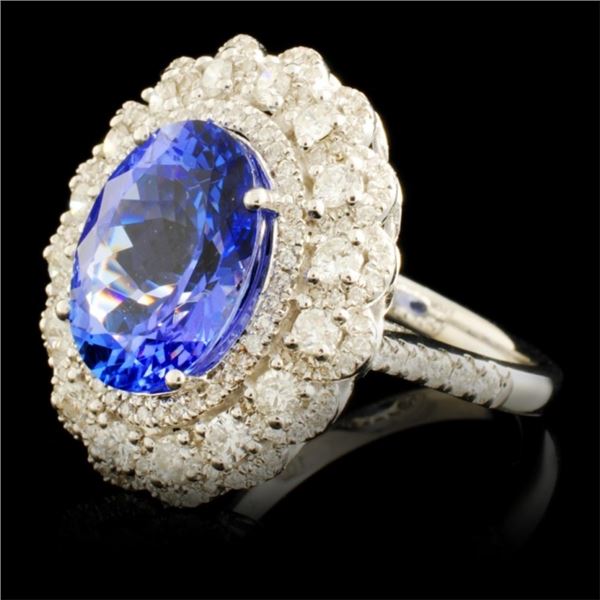 4.92ct Tanz & 1.07ctw Diamond Ring in 18K Gold