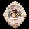 Image 2 : 18.75ct Morganite & 2.26ctw Diamond Ring in 14K Go