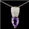 Image 2 : 14K Gold Pendant 2.30ct Amethyst & 0.60ctw Diam